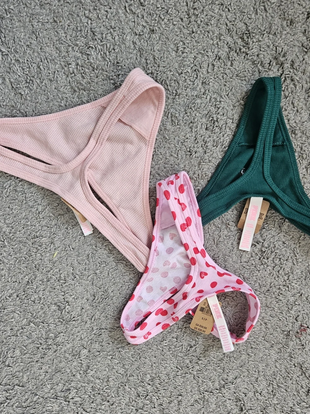 NWT PINK Victoria's Secret Set Of 3 Undies Size S